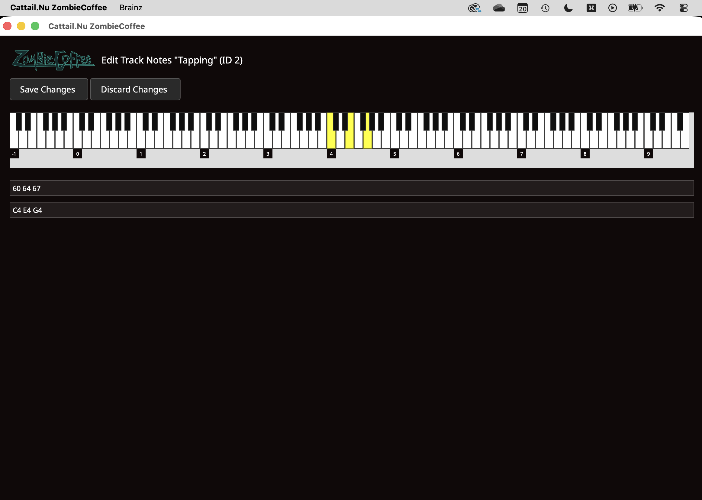 Notes Editor screen