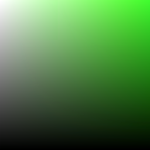 greens light unsaturated in top left, saturated bright in top right, dark across bottom