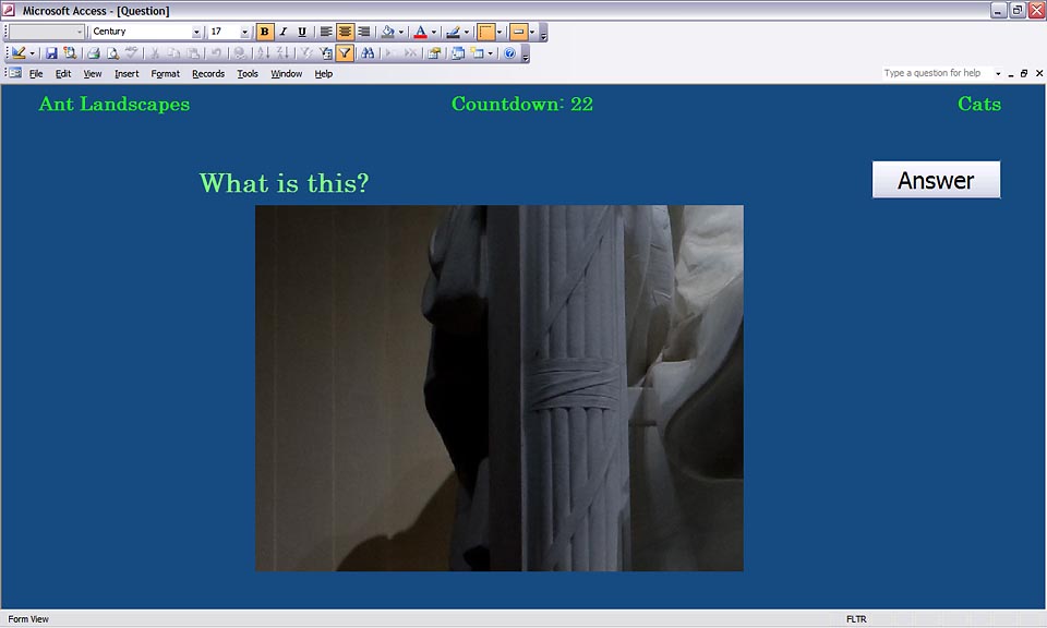 Rockin' Trivia Question Using a Graphic