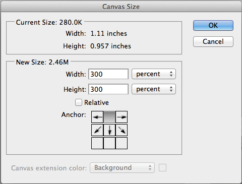 Scale canvas
