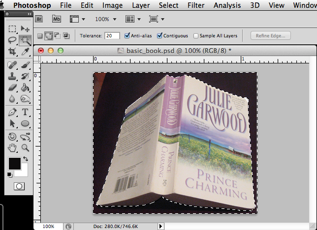 Original book with bacground selected